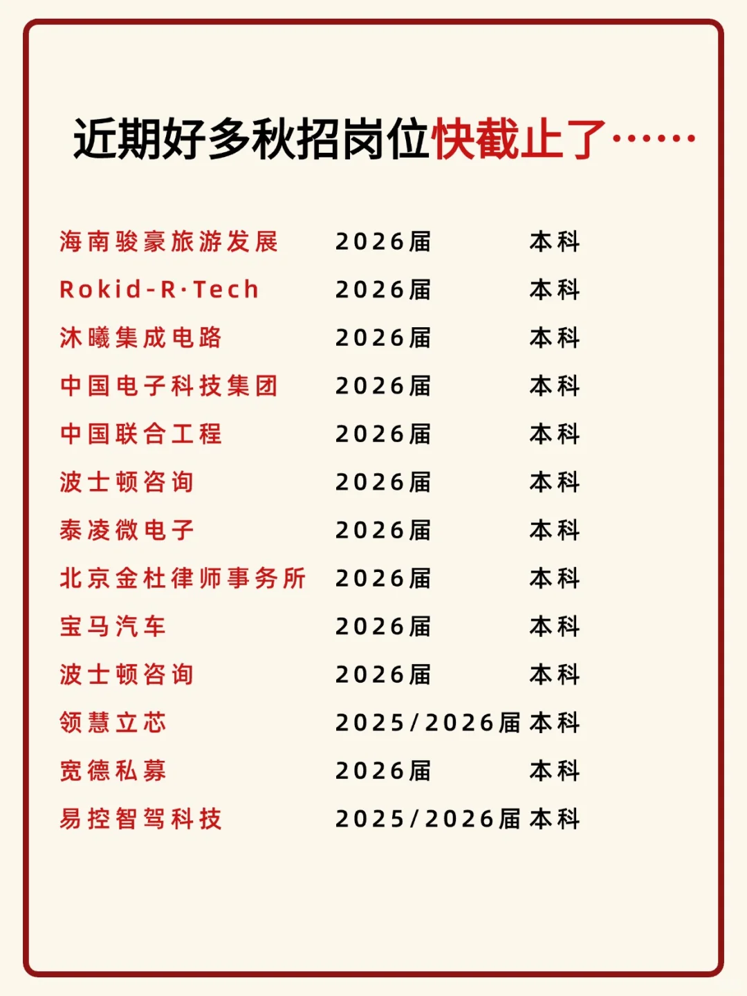 第一波央国企秋招已经进入倒计时了‼️