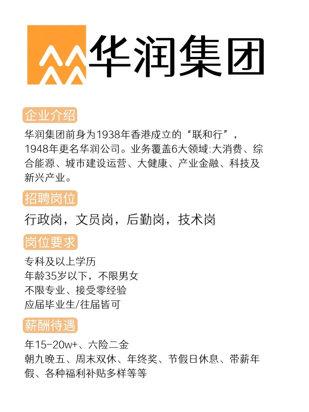 加入华润集团的机会来了！