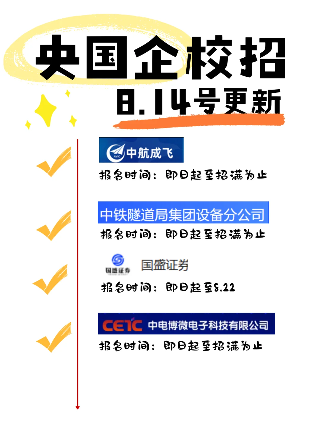 8月14日央国企校招岗位分享【理工科+文科】