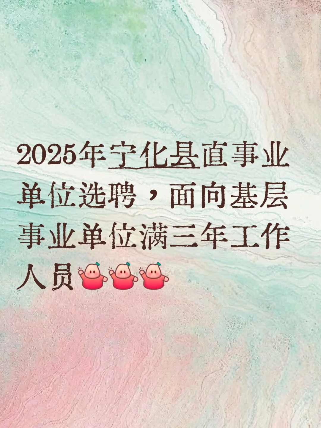 宁化事业单位选聘
