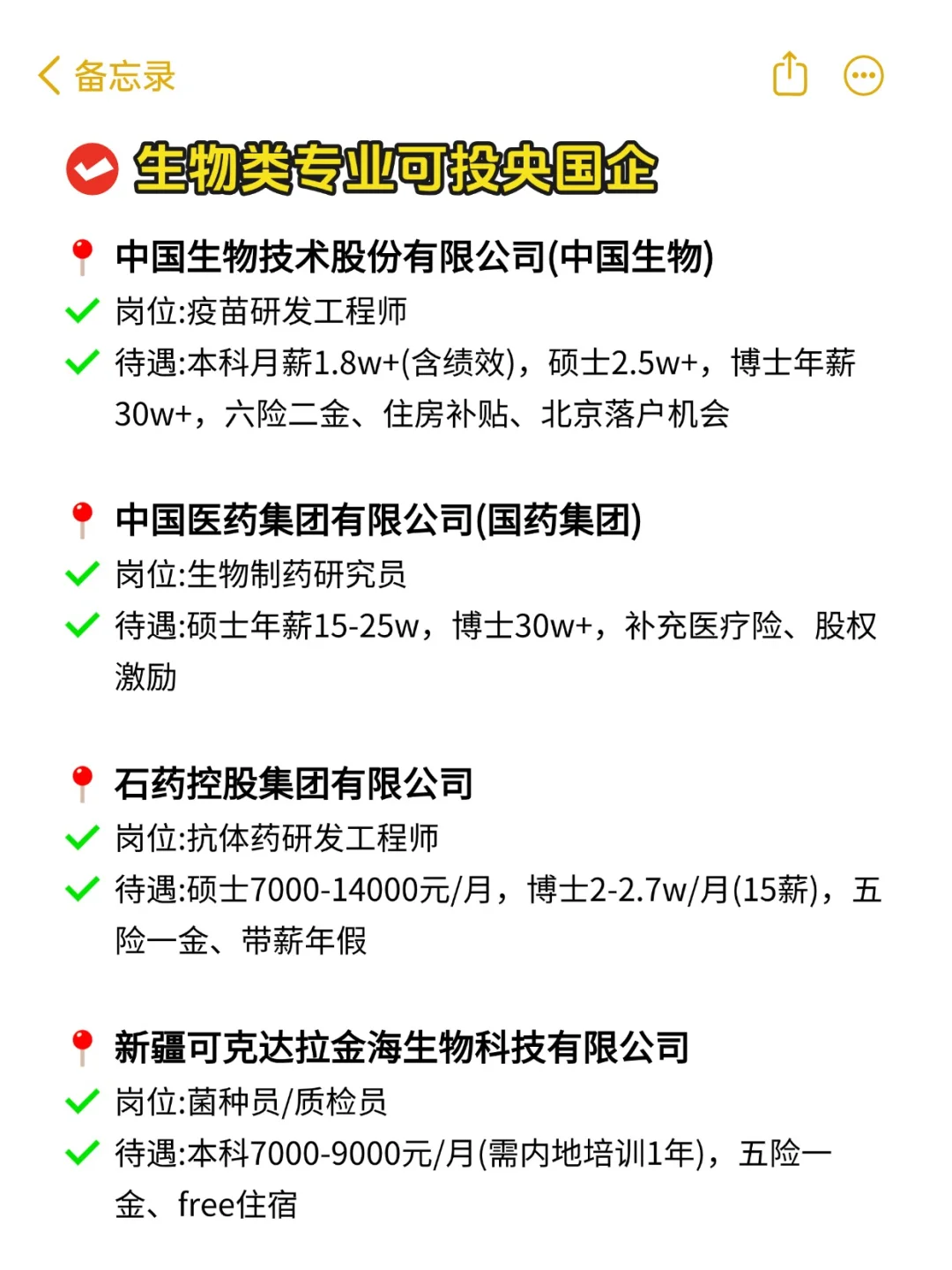 生物类专业应届生，这些国央企一定要投！