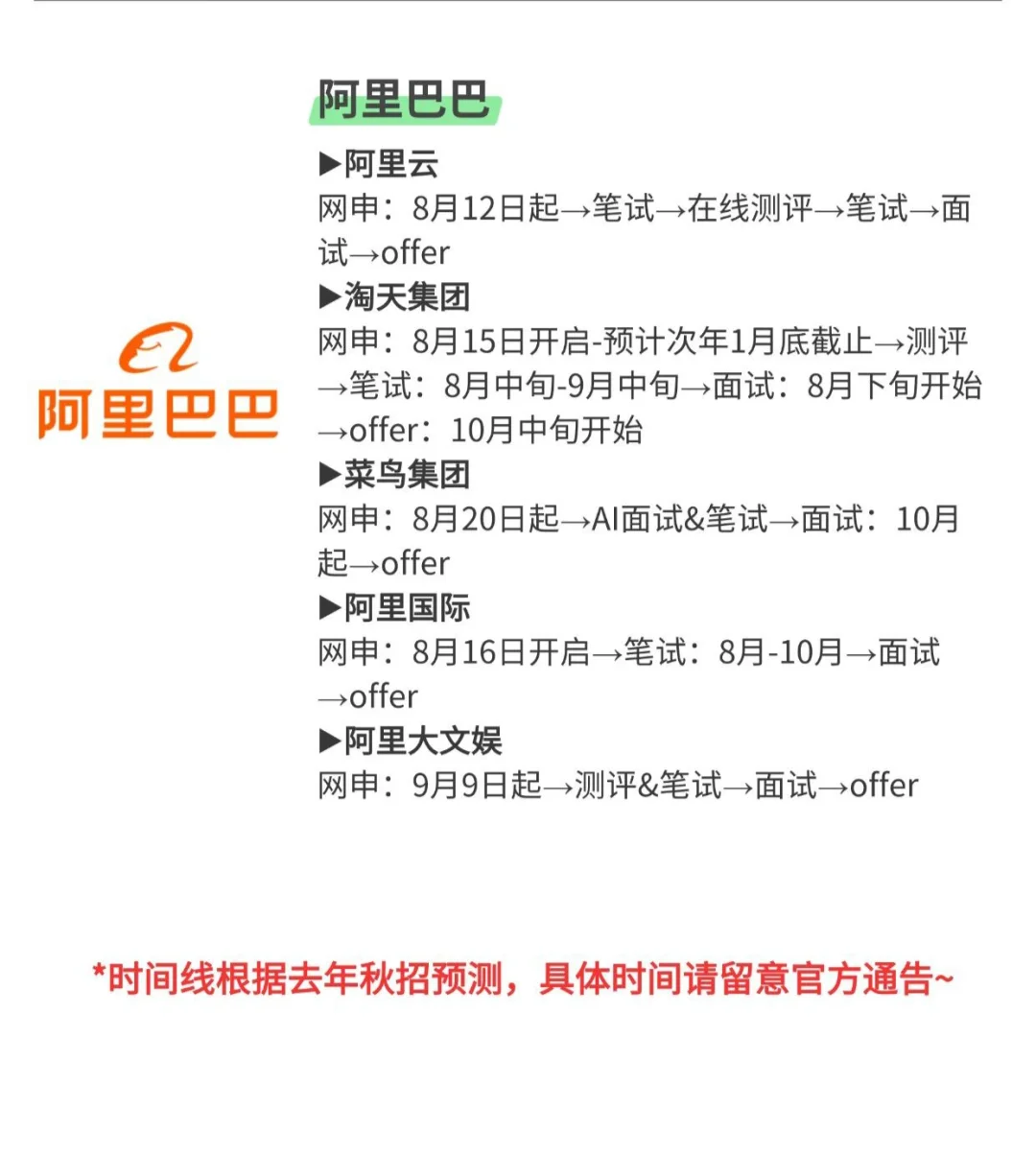 互联网大厂秋招时间线，但不能只盯着大厂