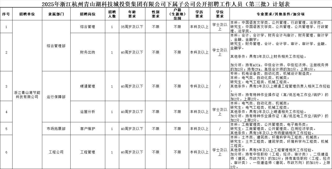 2025杭州临安国企招聘21人