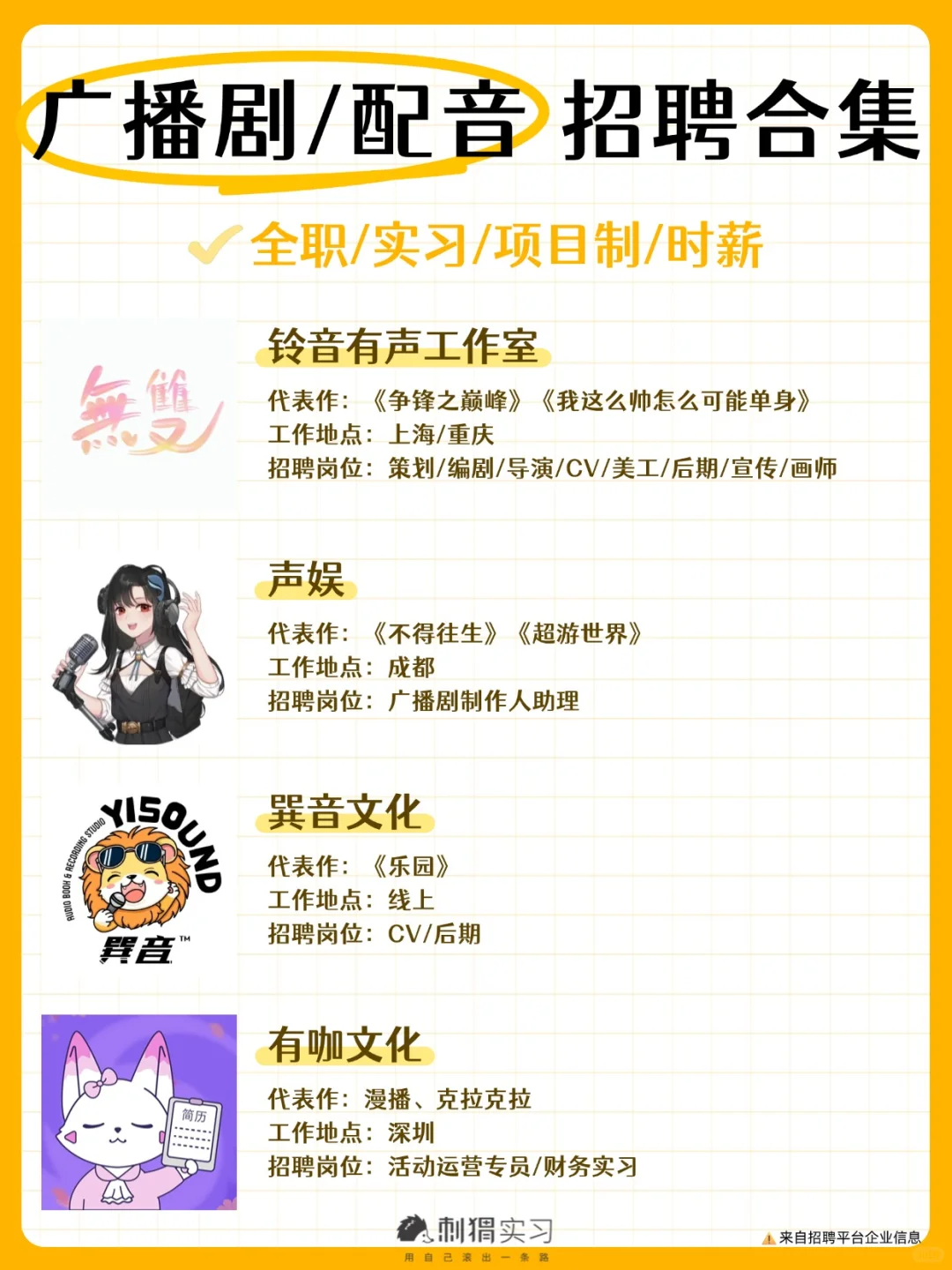 ?️声控集合！神仙声音工作室「招新」啦