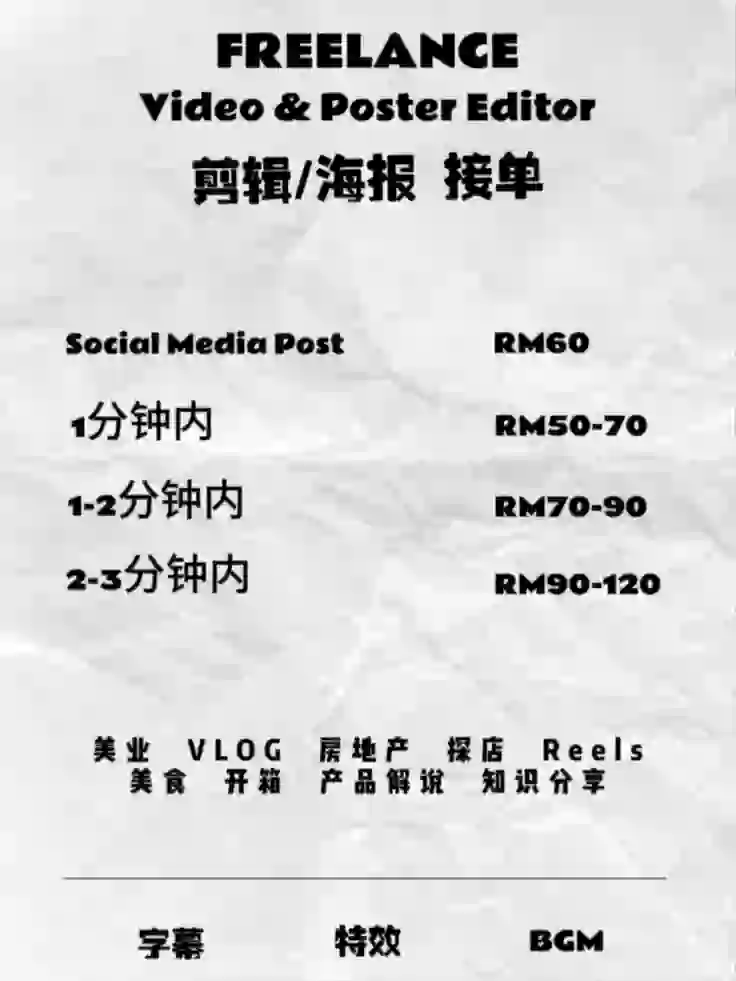 🇲🇾 视频剪辑video editor / social media