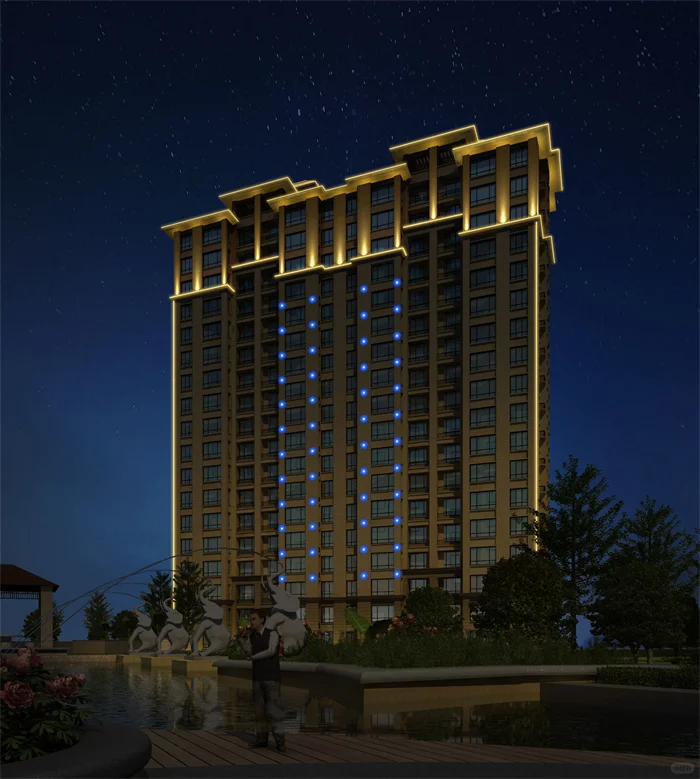 圣轩城·壹号院小区夜景亮化设计