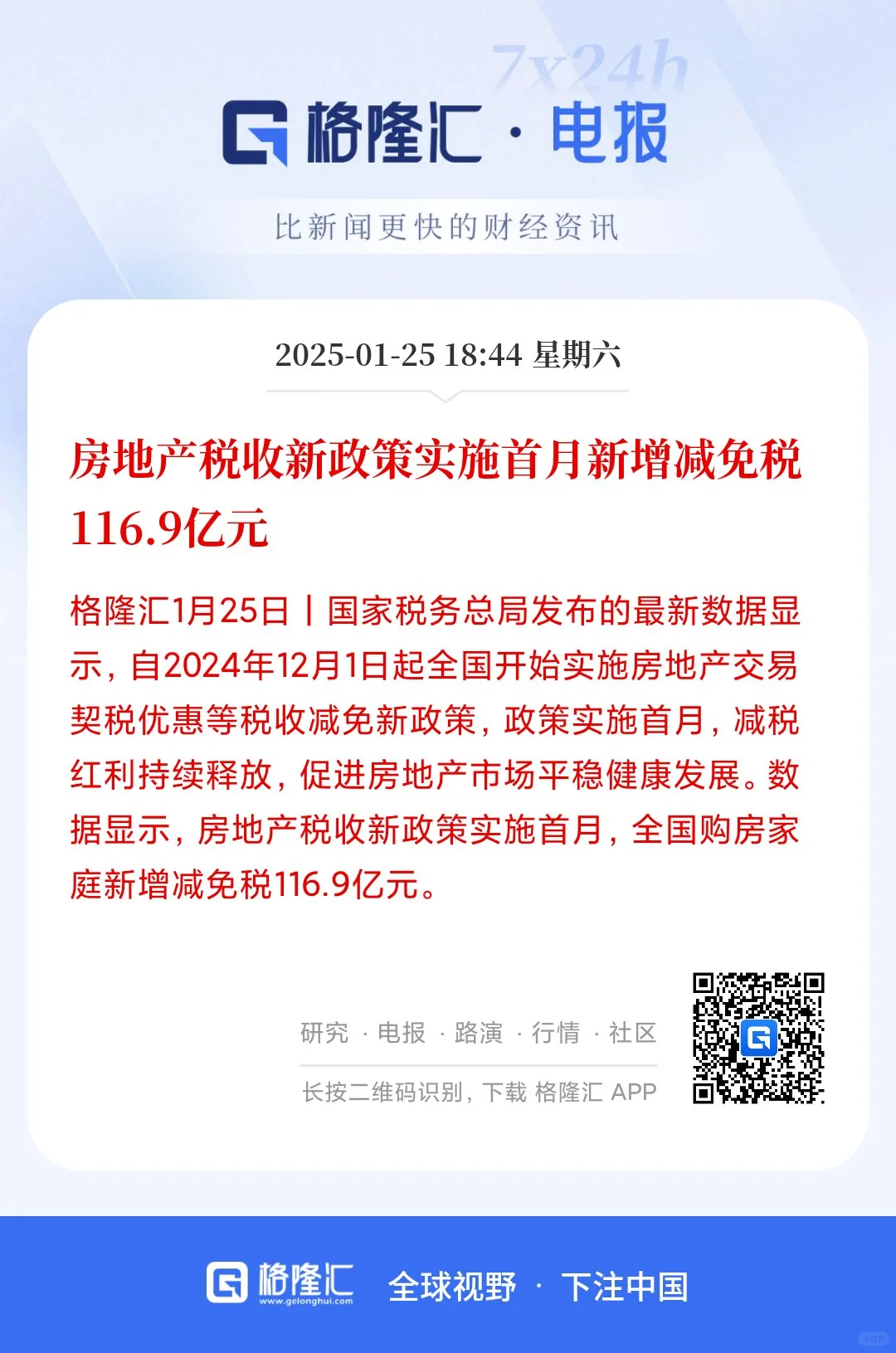 房地产税收新政策实施首月新增减免税116.9亿