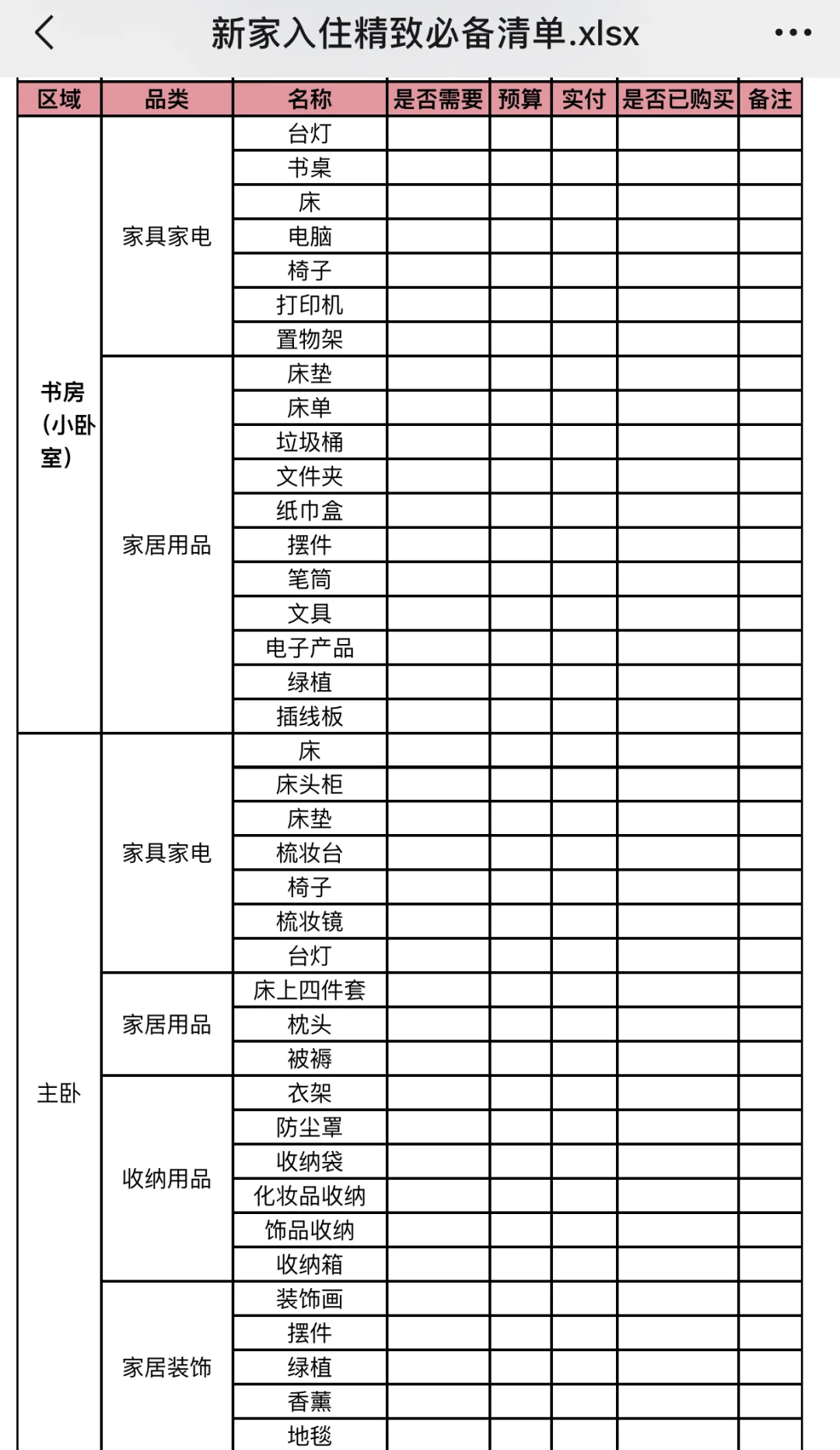 超详细👀新家🏡入住实用必备清单