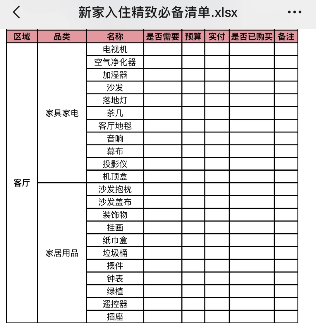 超详细👀新家🏡入住实用必备清单