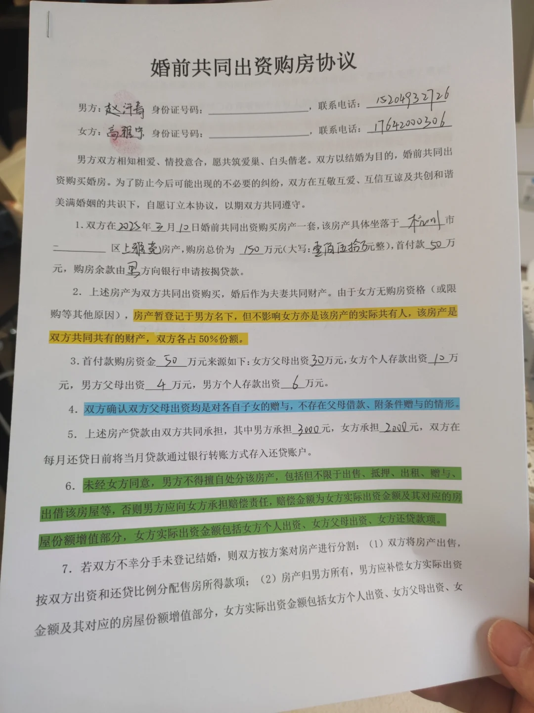 和对象共同出资买房