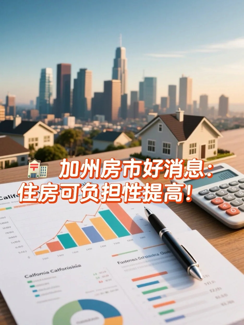 🏣 加州房市好消息：住房可负担性提高！