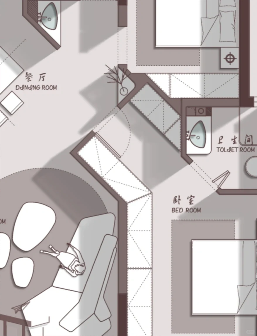 🟤户型改造｜改变结构只为迎合居住者需求。