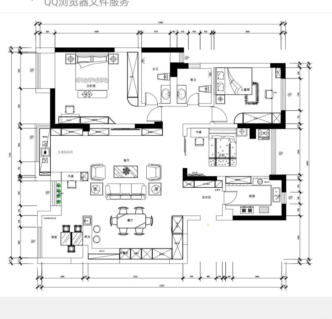 143平户型改造附原始户型，结构图，改造图