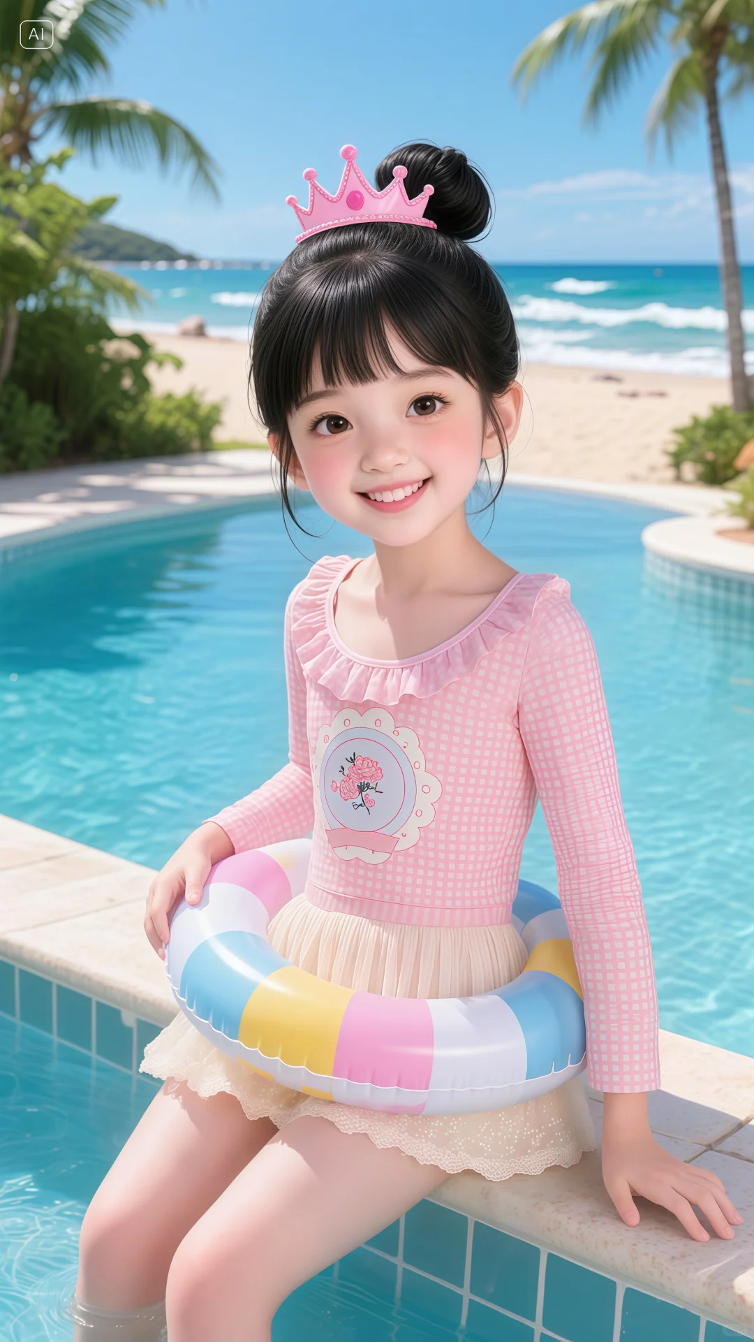 女童的泳衣也太好看了吧！