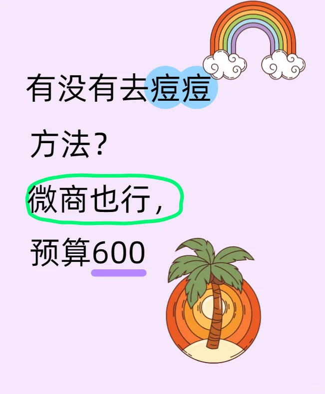 有没有祛痘的方法？微商也行，预算600