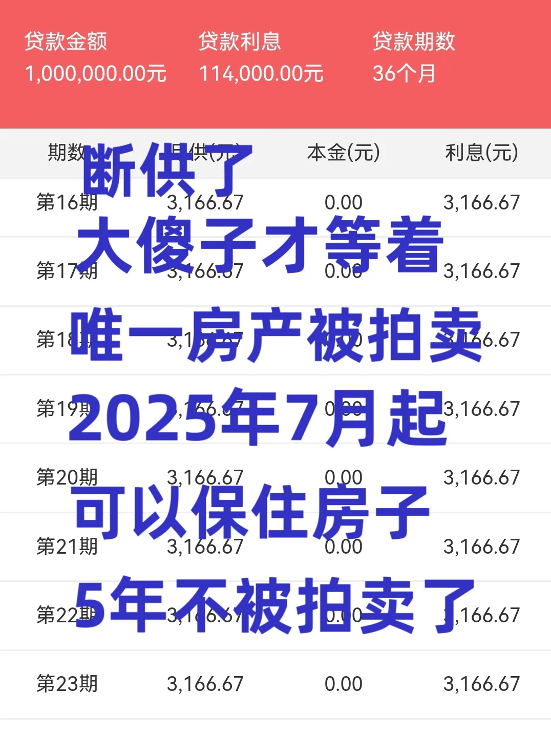 断供了唯一房子被拍卖，7月赶紧保房自救