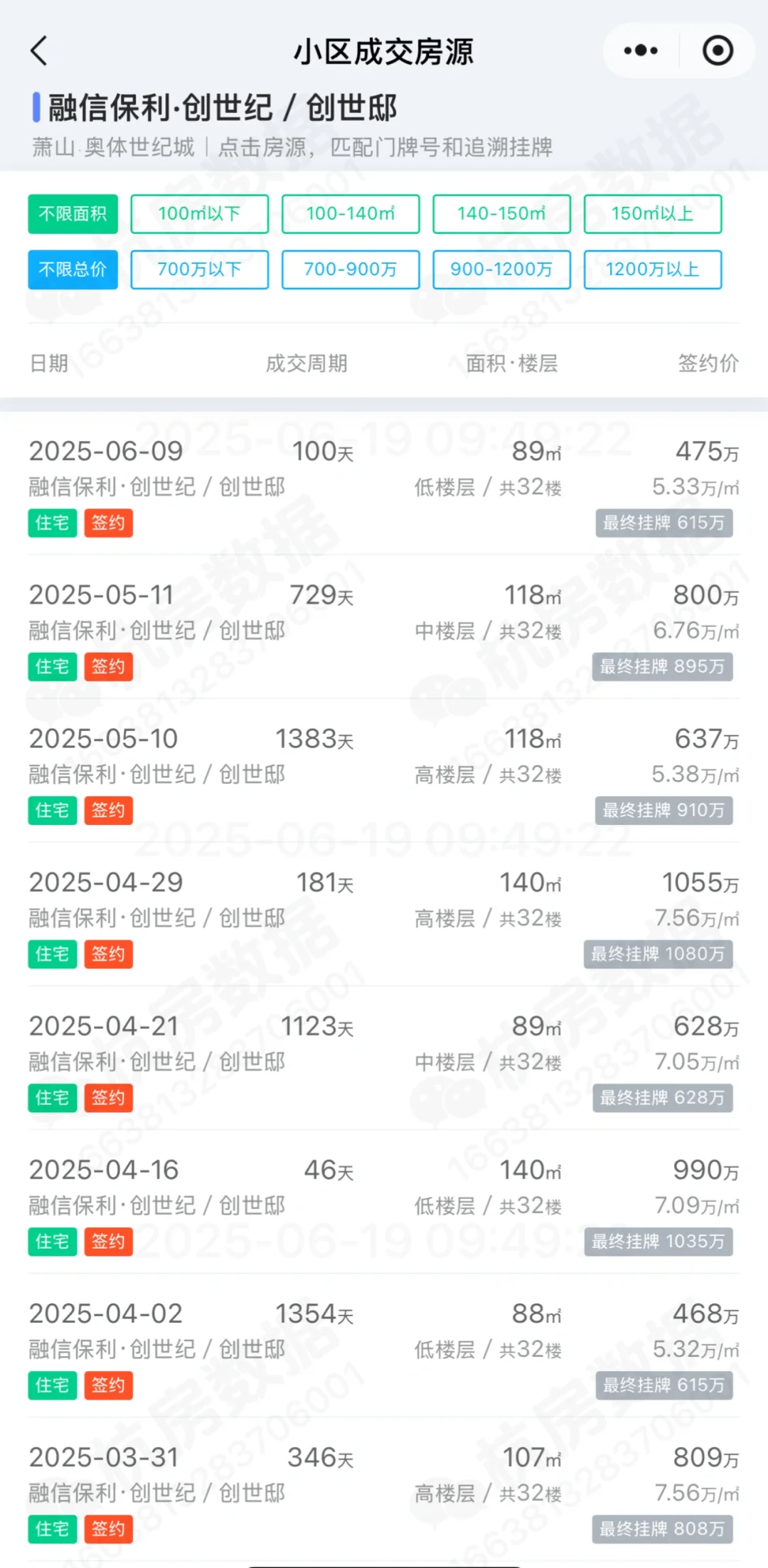 滨江奥体/萧山钱江世纪城二手5月成交一览