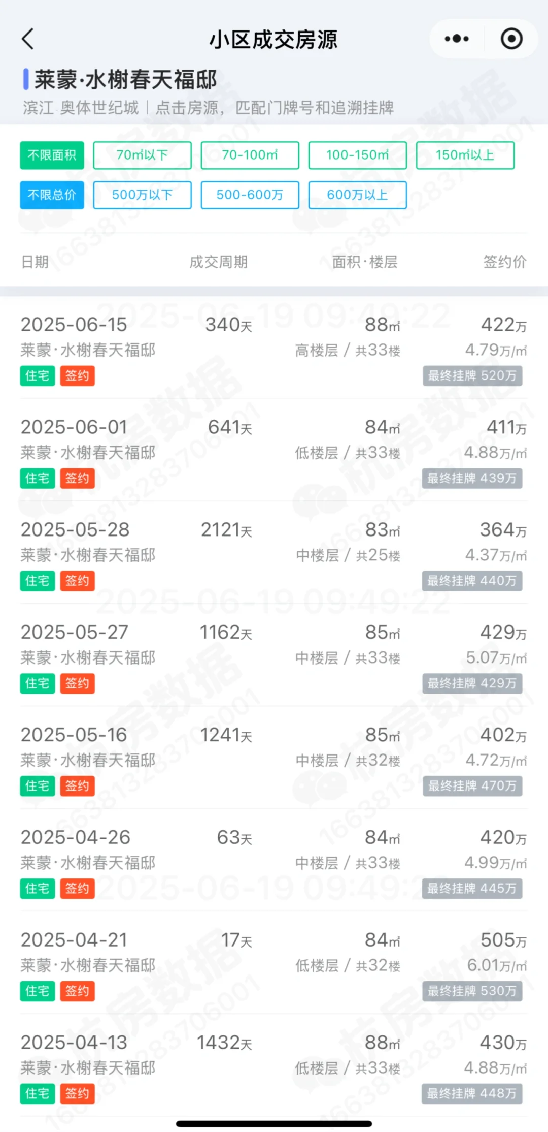 滨江奥体/萧山钱江世纪城二手5月成交一览