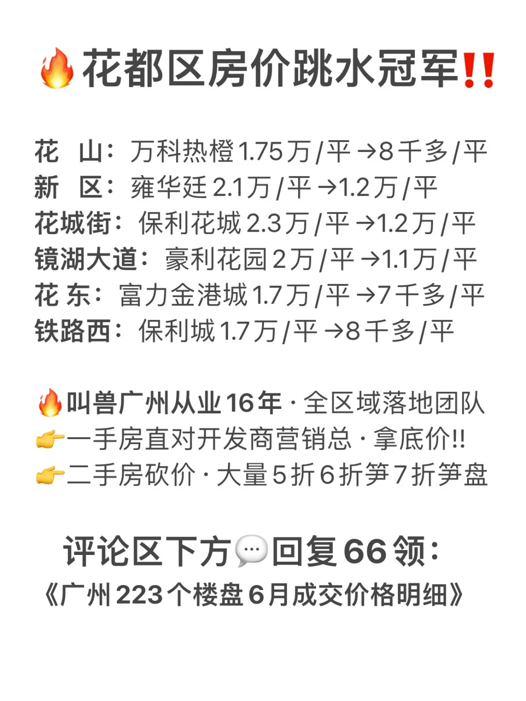 🔥收藏‼️广州这些楼盘，房价跳水幅度最大‼️