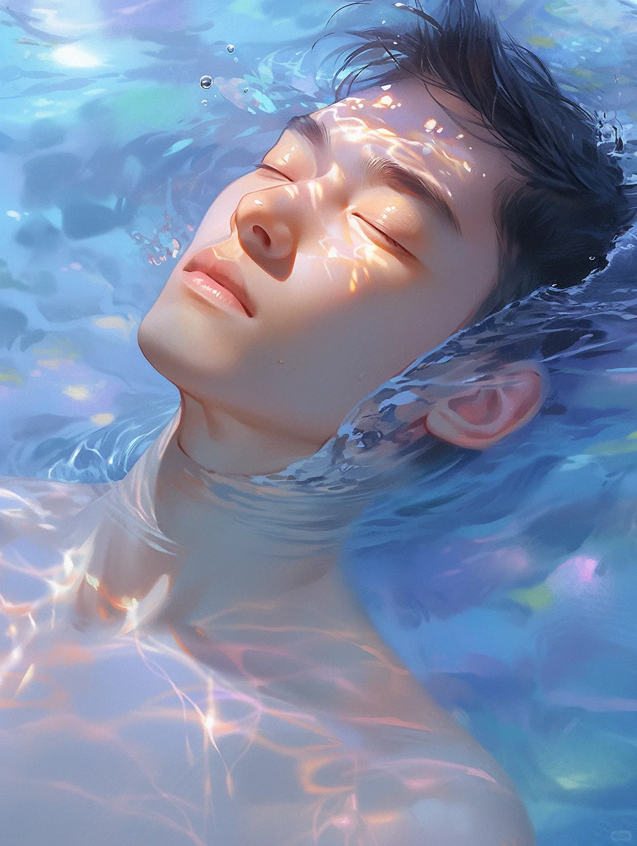 Midjourney头像——夏天到了，一头扎进水里
