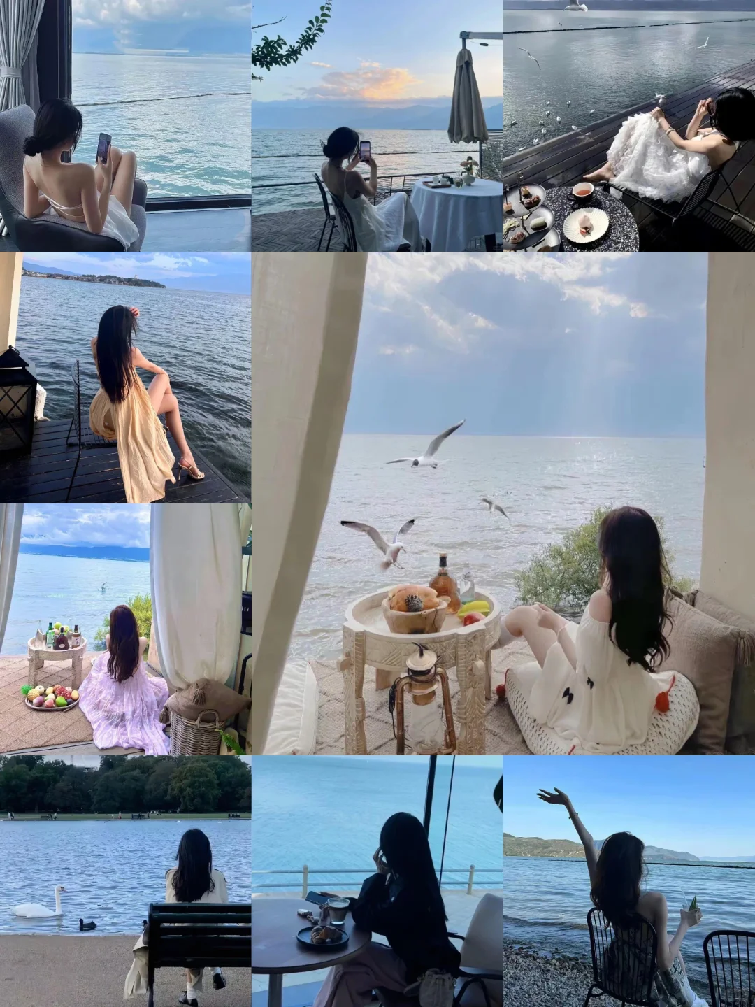海边背影全身照女头像