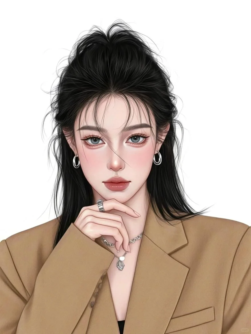 女生头像/御姐头像~浅色西服也超哇塞哇