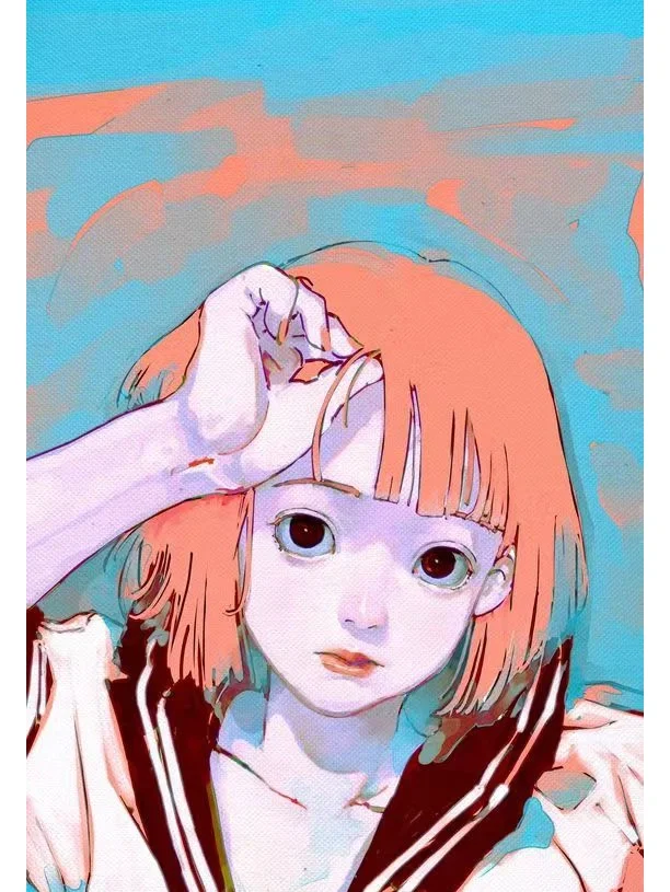 好看的美少女-人物插画