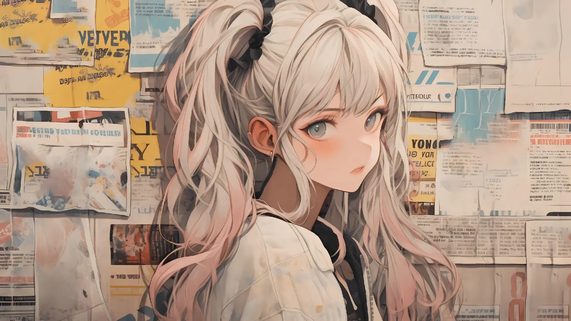 #4k超清 报纸女孩#wallpaper #美出高级感 #