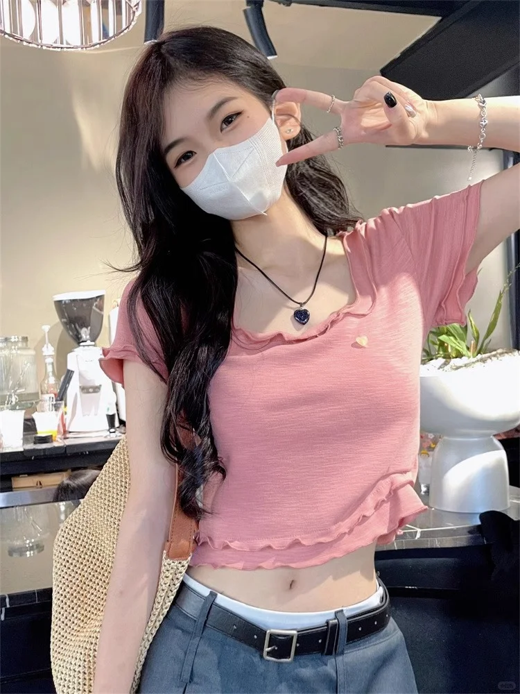 🌷甜辣小心机短袖！这件上衣也太女团了吧