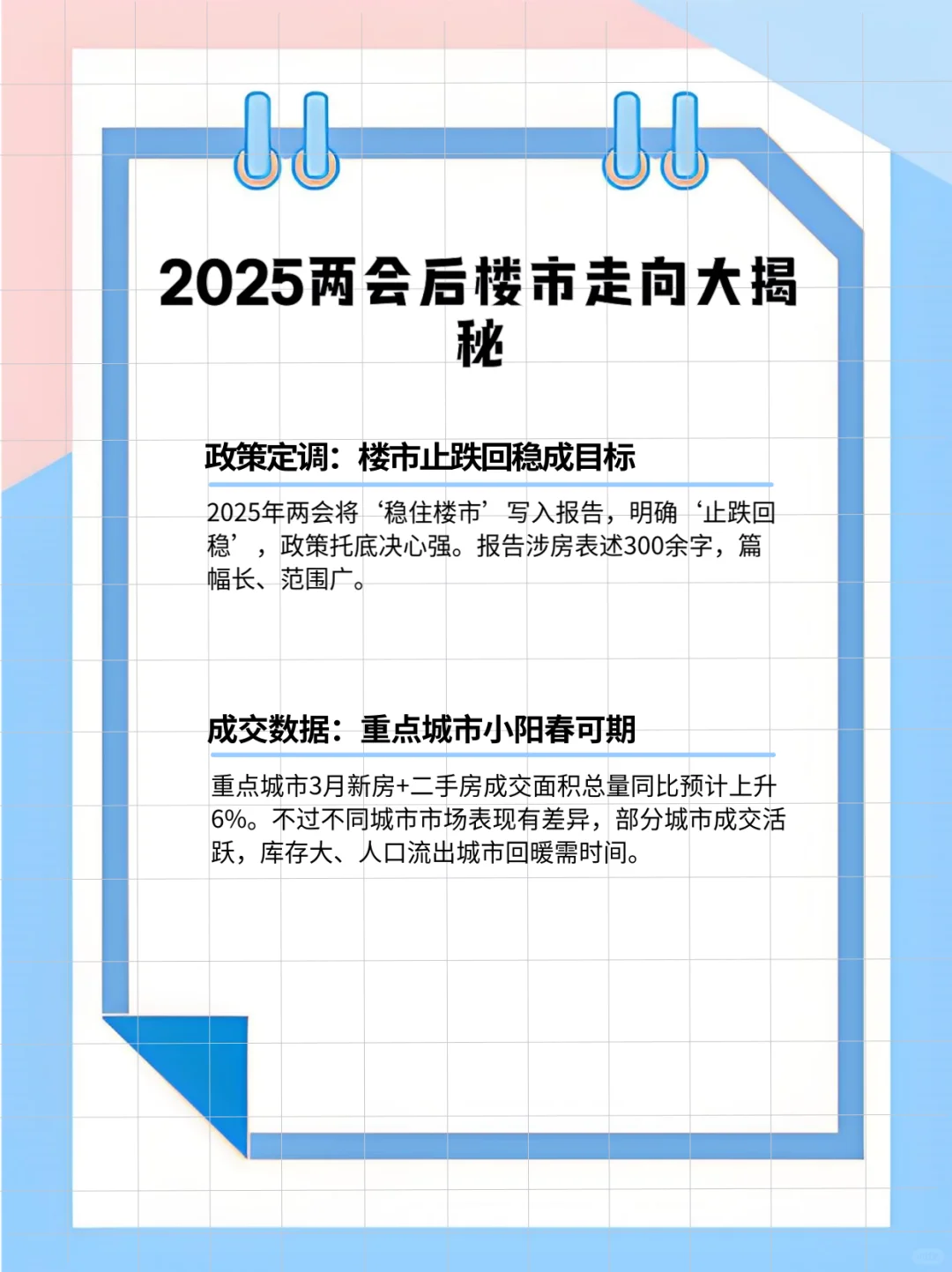 两会后2025楼市走向