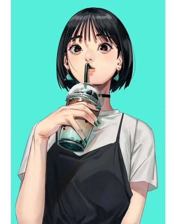 好看的美少女-人物插画