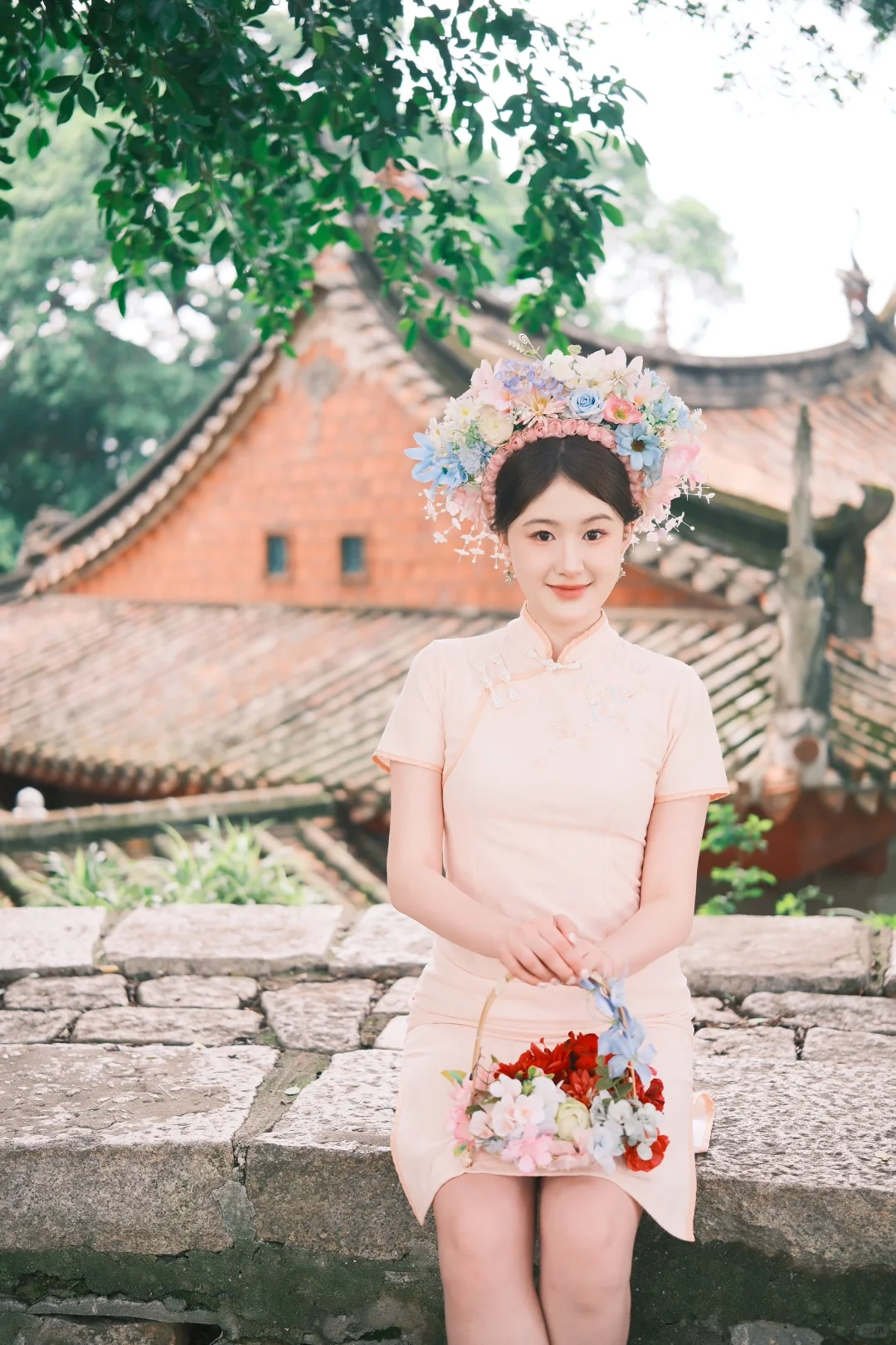 在泉州挑战簪花一张封神！！💐