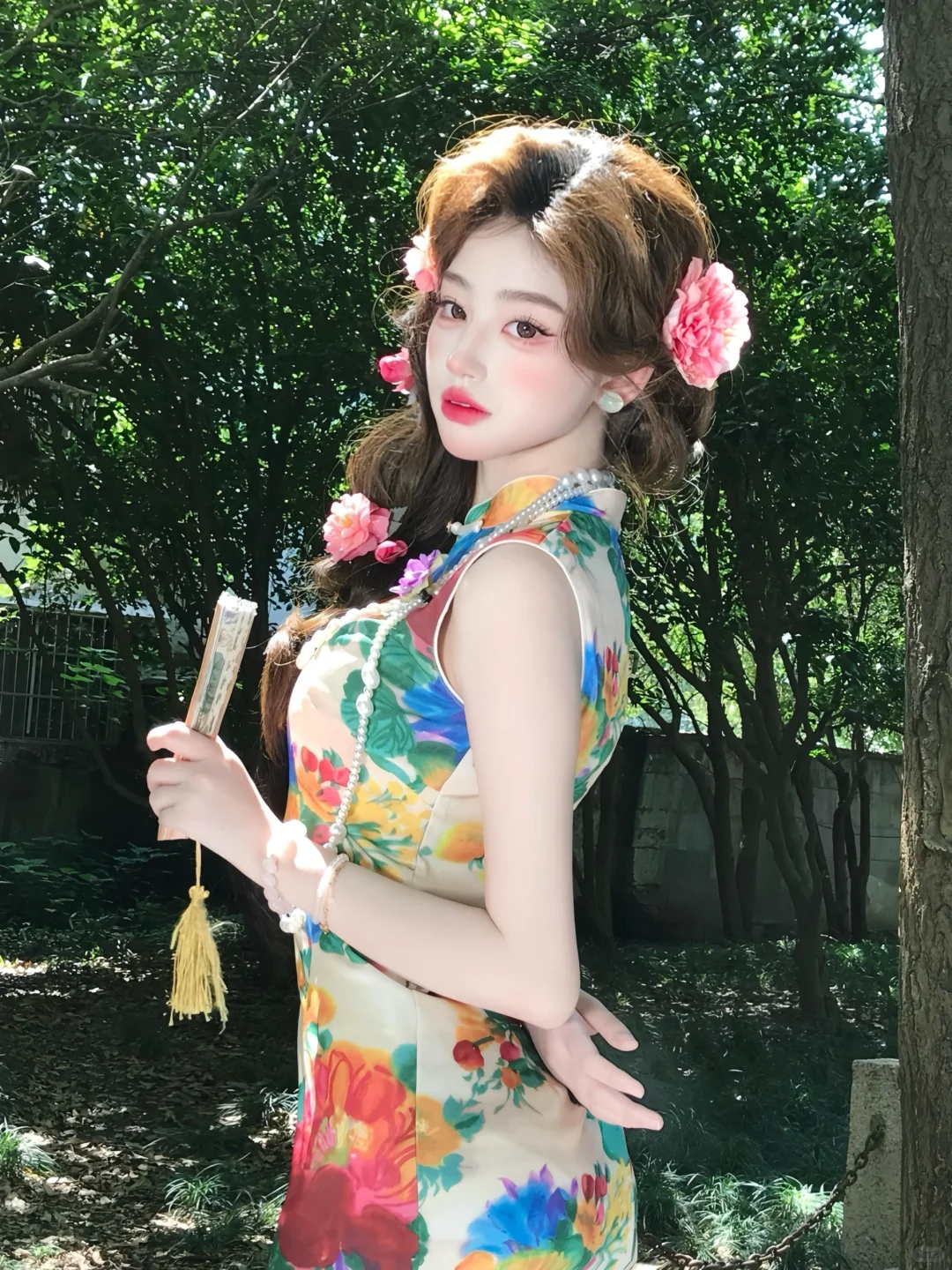 ccd拍旗袍别太明艳动人！