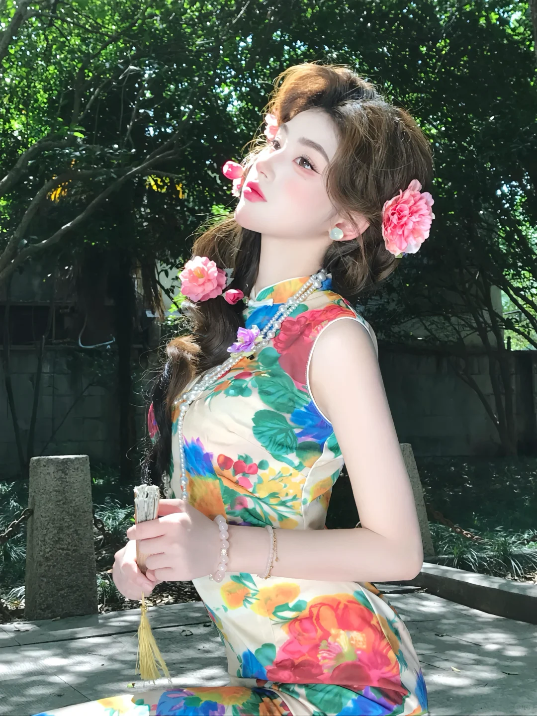 ccd拍旗袍别太明艳动人！