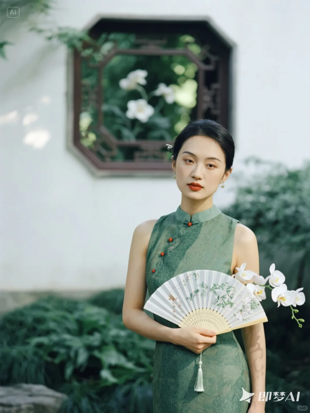 🌿 绿色旗袍 | 竹林光影诗