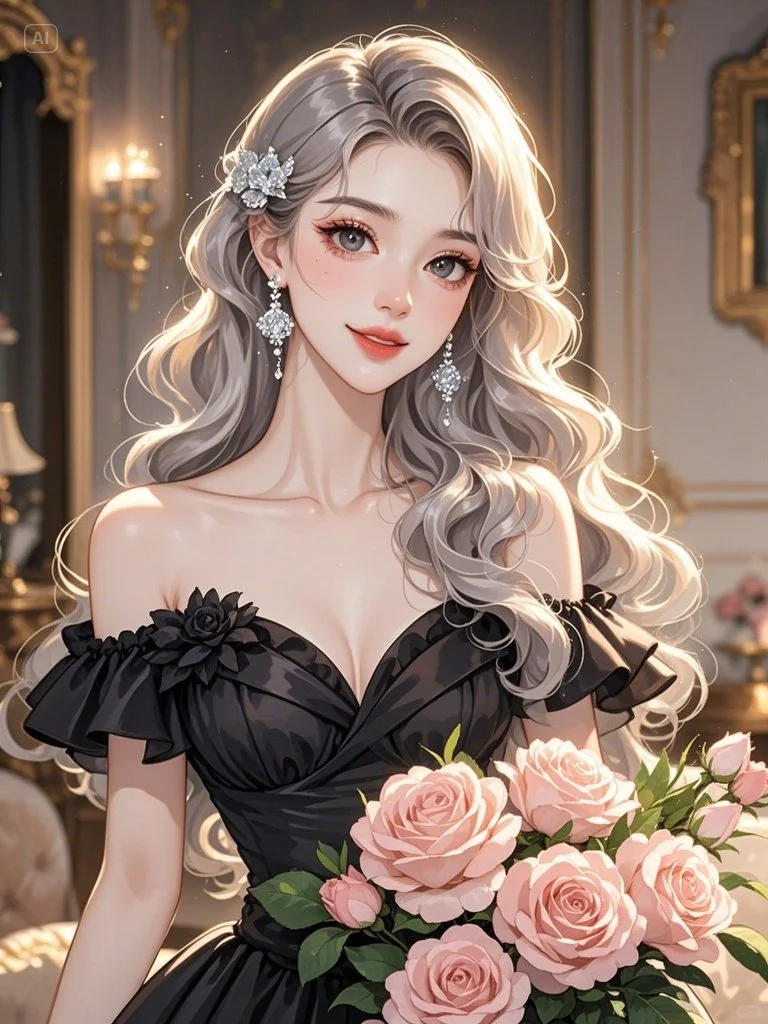 玫瑰花园中的黑色公主，优雅魅惑难挡🌹