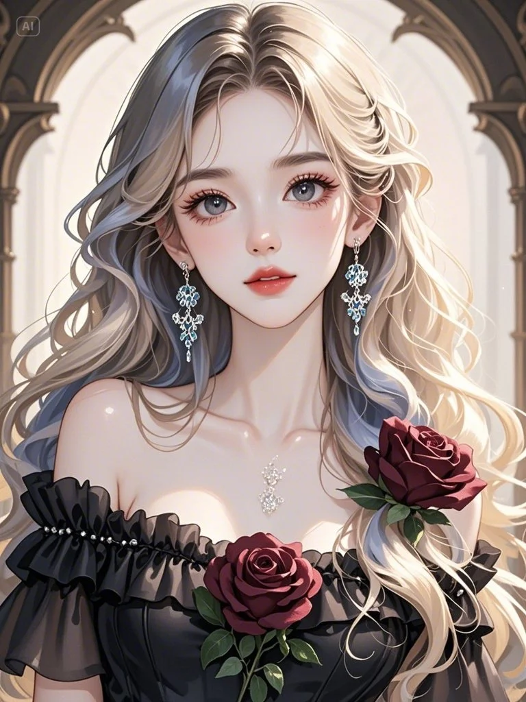 玫瑰花园中的黑色公主，优雅魅惑难挡🌹