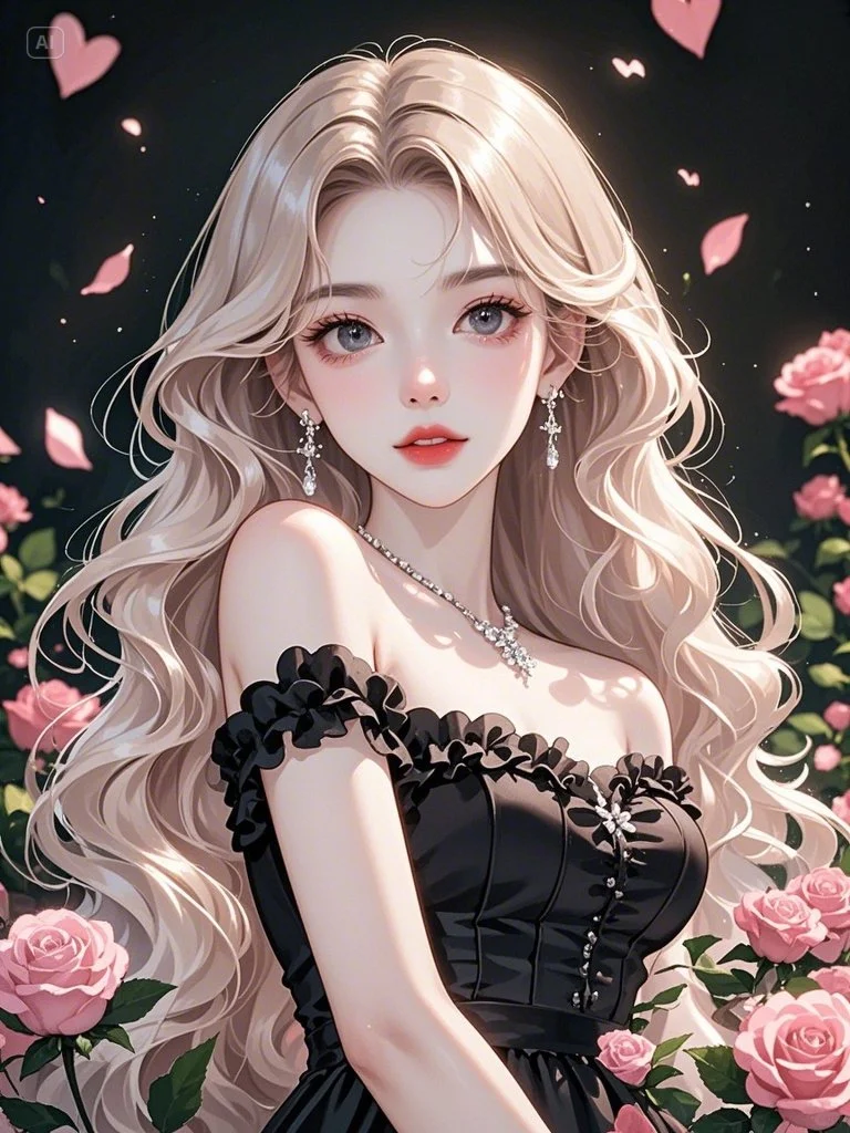 玫瑰花园中的黑色公主，优雅魅惑难挡🌹