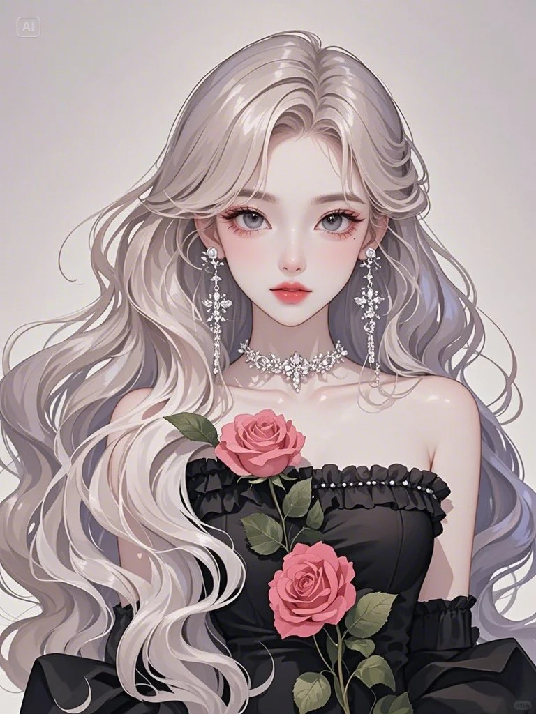 玫瑰花园中的黑色公主，优雅魅惑难挡🌹