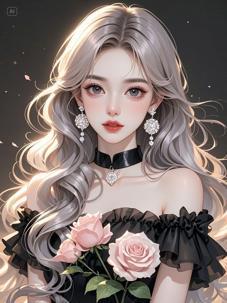玫瑰花园中的黑色公主，优雅魅惑难挡🌹