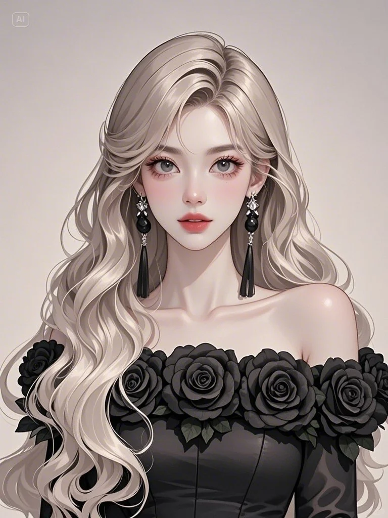 玫瑰花园中的黑色公主，优雅魅惑难挡🌹