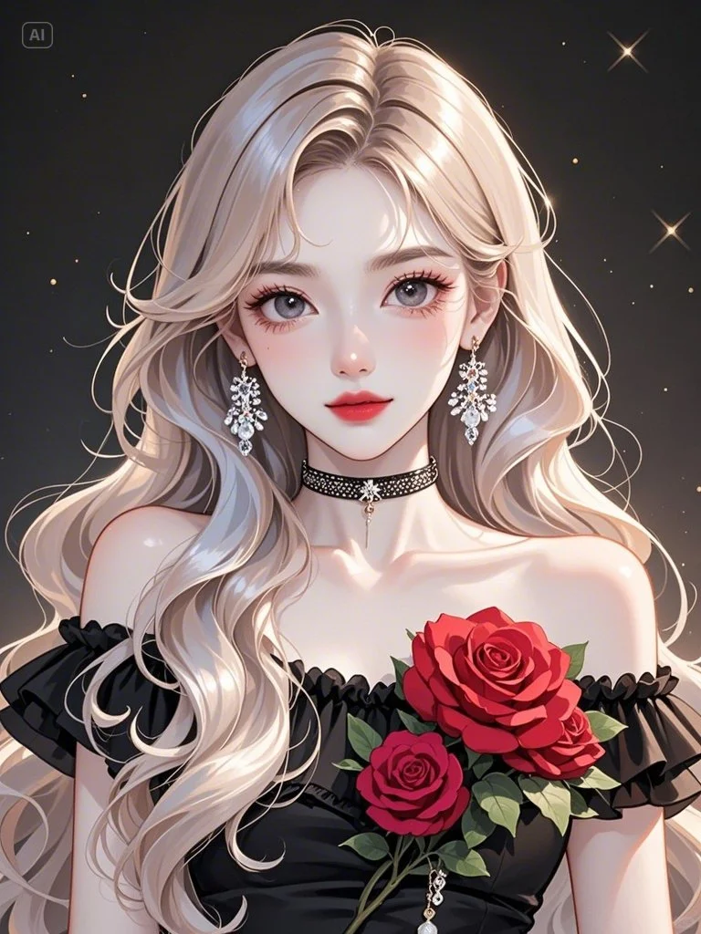 玫瑰花园中的黑色公主，优雅魅惑难挡🌹