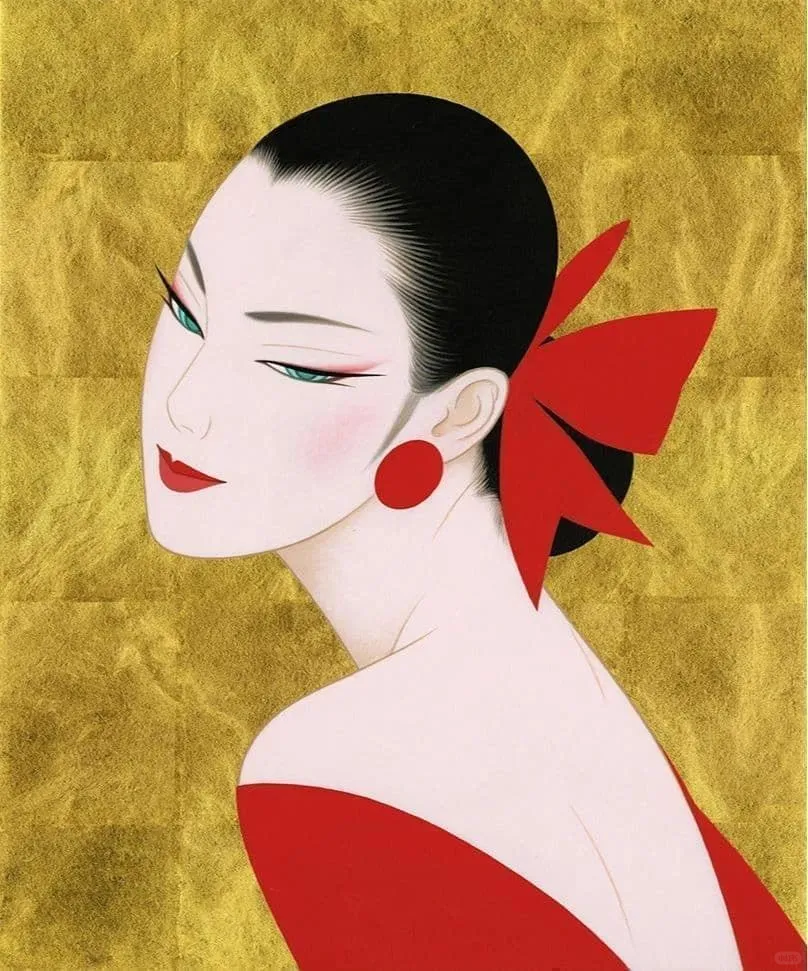 描绘性感高贵的古典美人：日本画师鹤田一郎