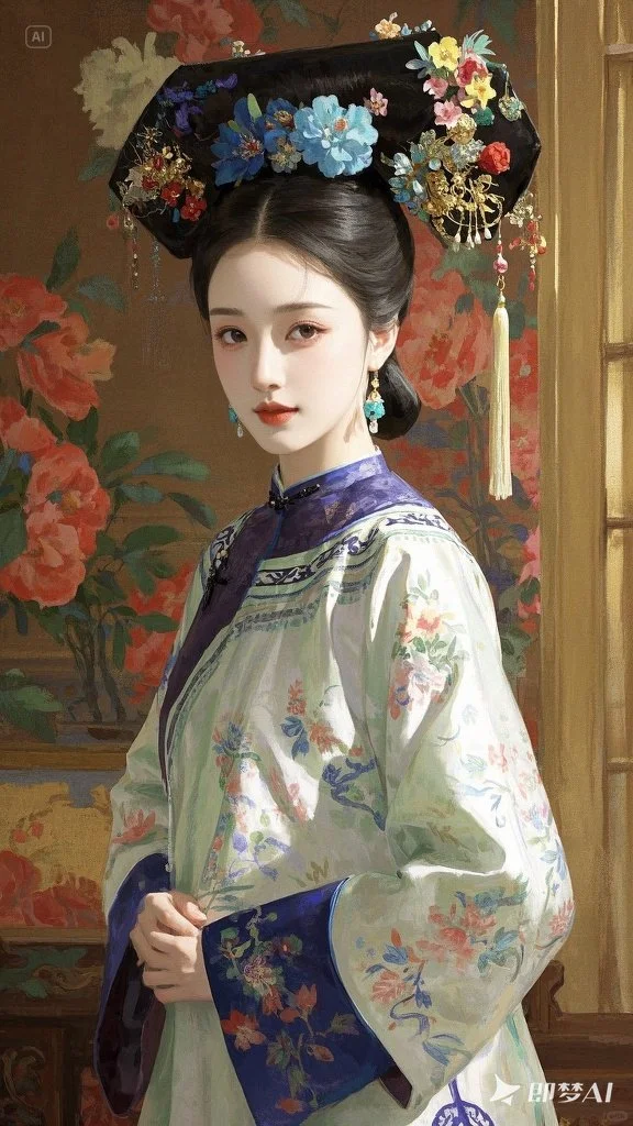 她的眉眼如清风明月，如幽兰出谷～