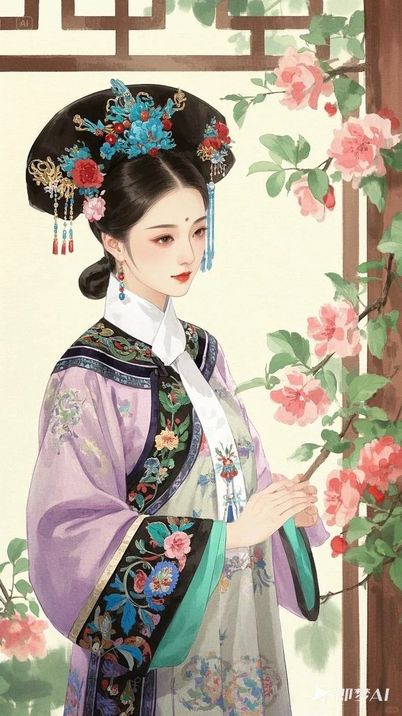 她的眉眼如清风明月，如幽兰出谷～