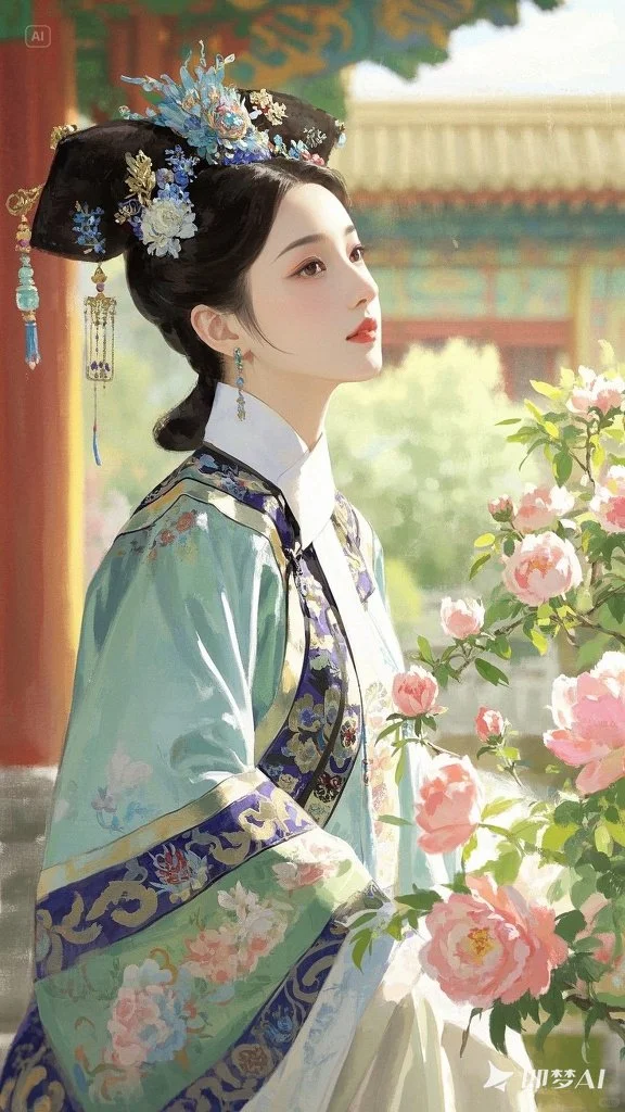她的眉眼如清风明月，如幽兰出谷～