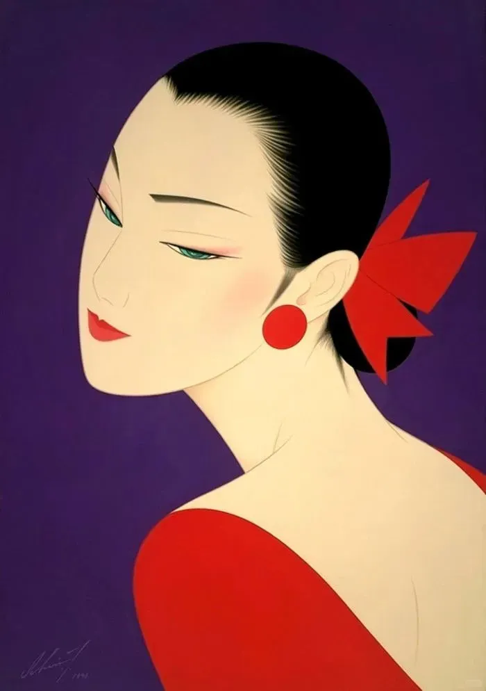 描绘性感高贵的古典美人：日本画师鹤田一郎