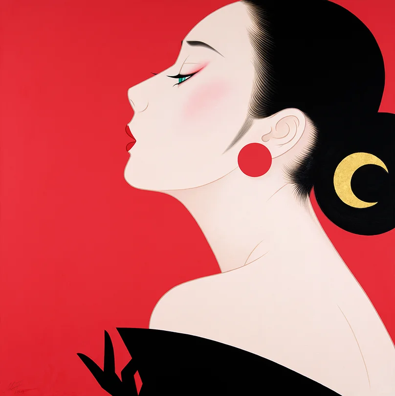 描绘性感高贵的古典美人：日本画师鹤田一郎