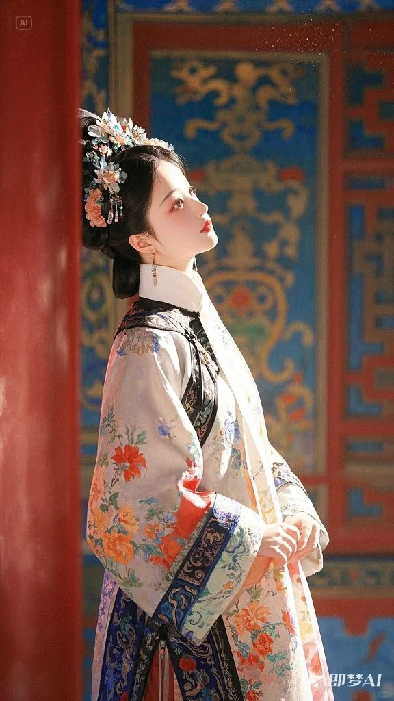她的眉眼如清风明月，如幽兰出谷～