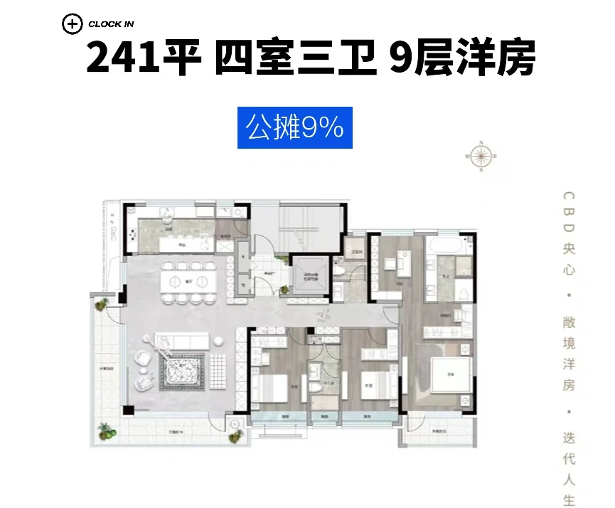 历下区 这个户型怎么样 9层洋房 一层一户